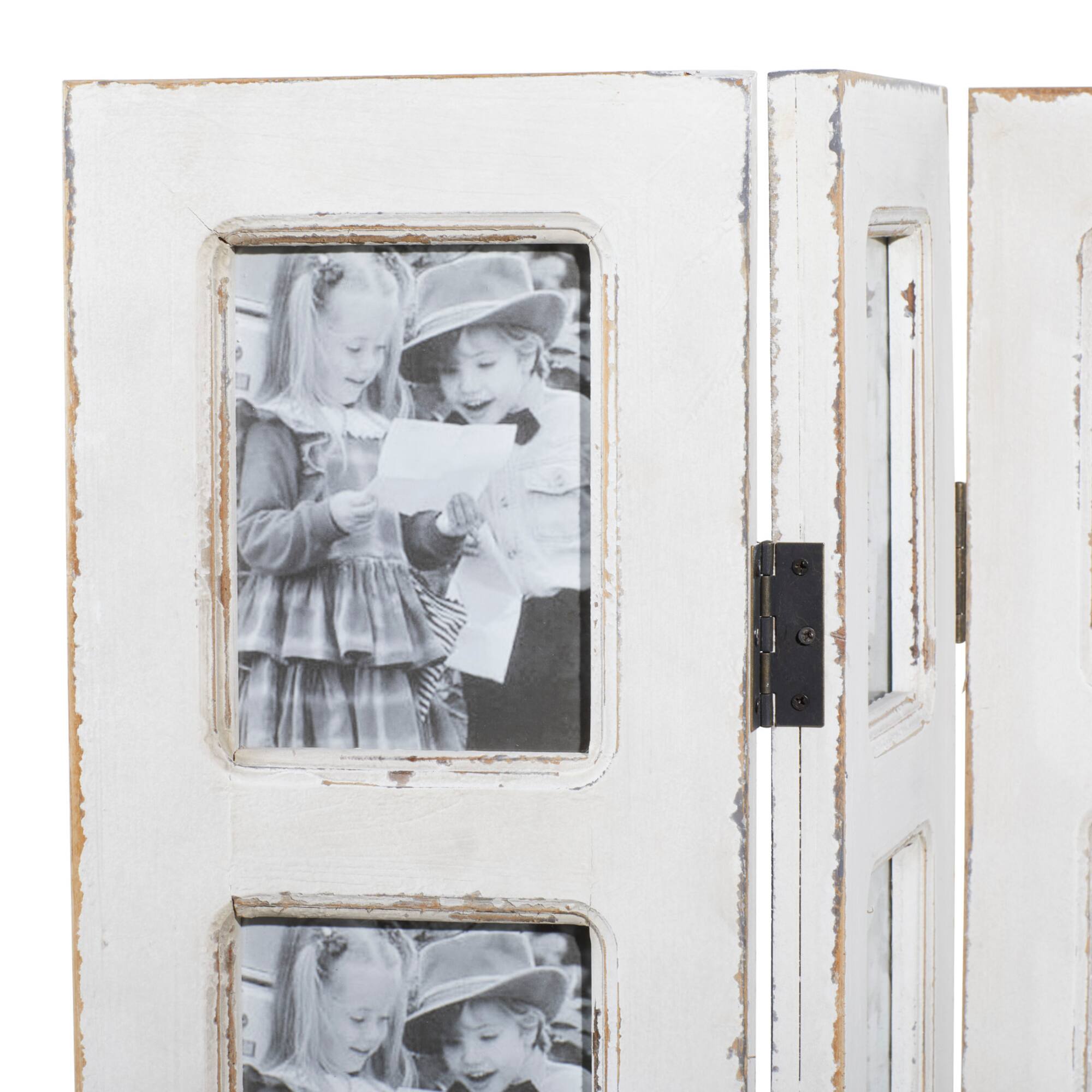 White Wood Farmhouse Room Divider Screen